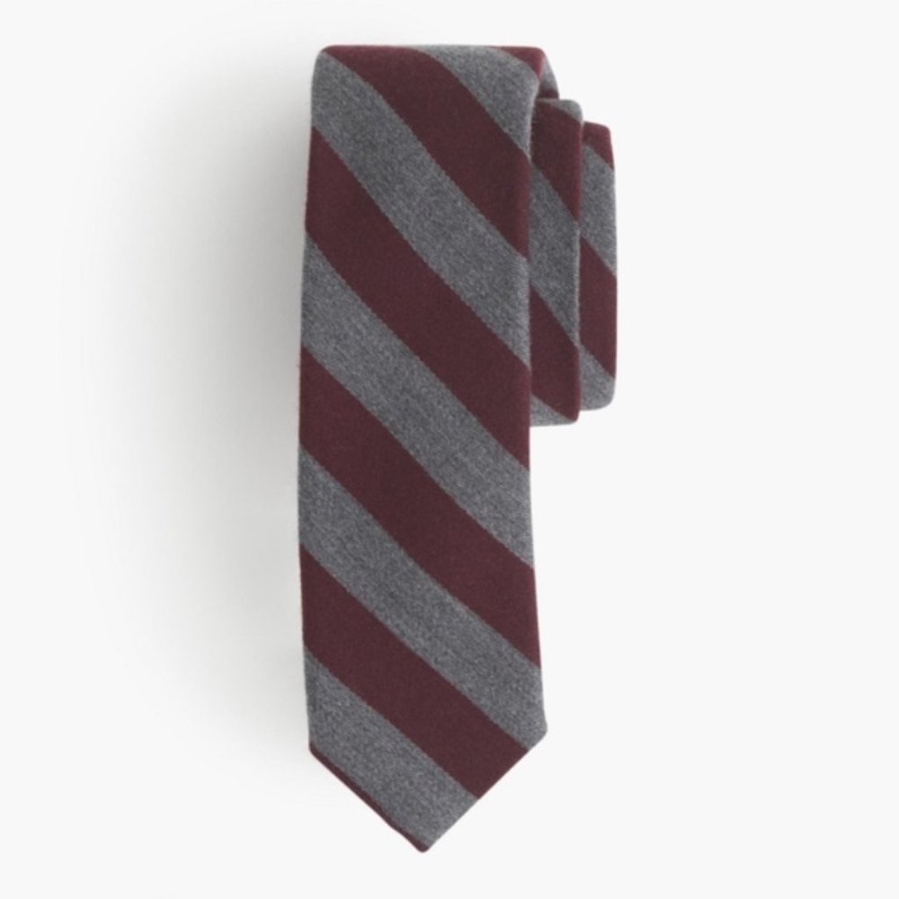 J. Crew English Wool-Silk Tie in Double Stripe